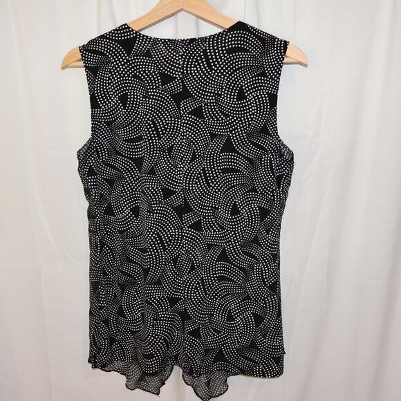 Adele & May Blouse Size Small Sleeveless Lightweight V Neck Black - Picture 2 of 12
